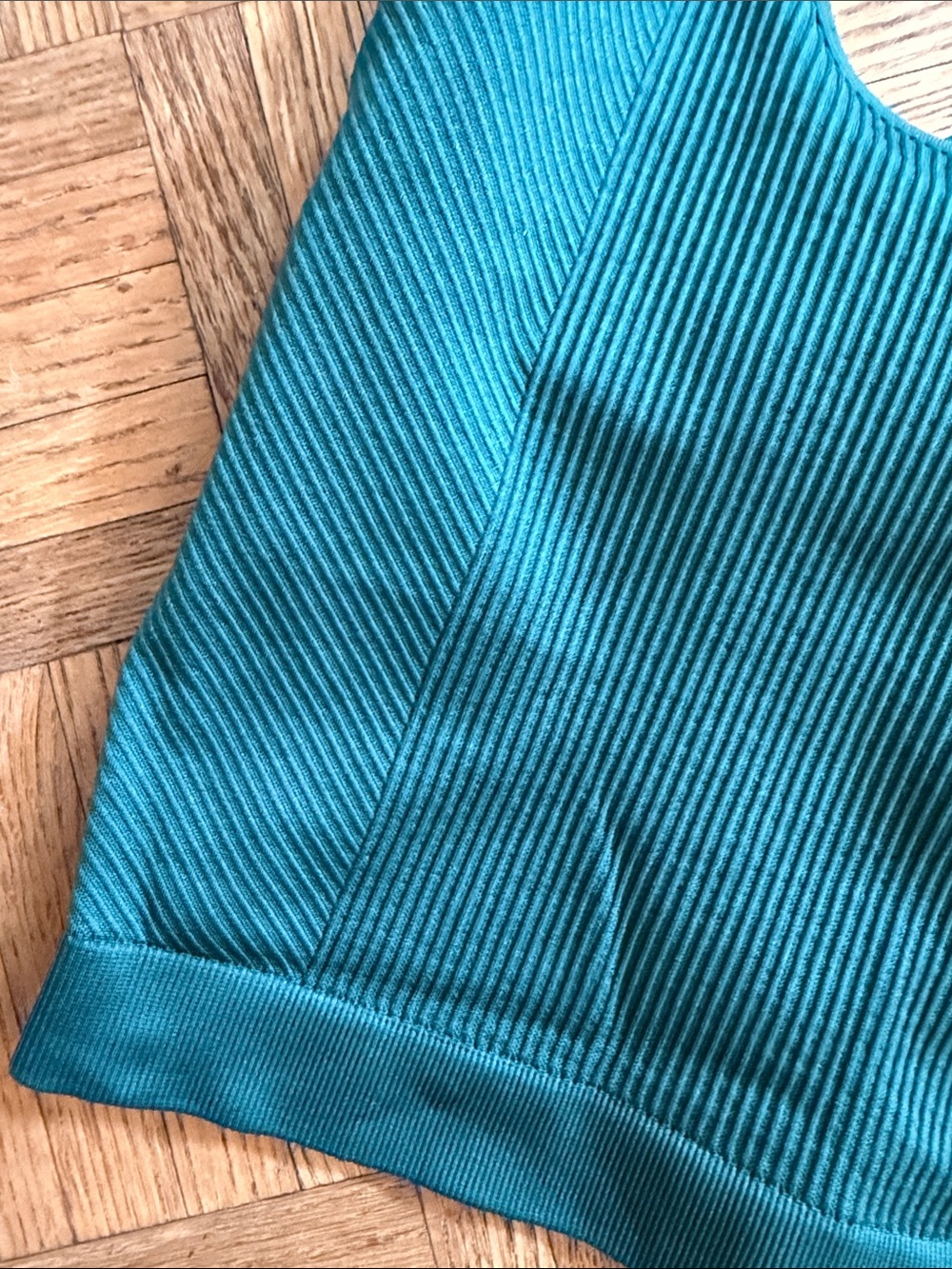 Wilson Ribbed Racerback Crop Tank - Teal - Picture 4 of 4